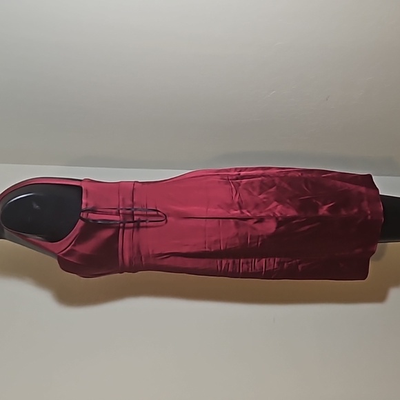 Calvin Klein Dark Red Wine Satin Dress Formal Gown Sz. 10 - Picture 3 of 10